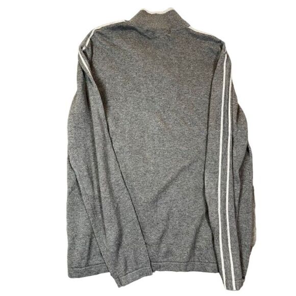 Sebastian Cooper 1/4 Zip Men's Sweater Charcoal With Arm Stripes Size Large - Picture 5 of 10